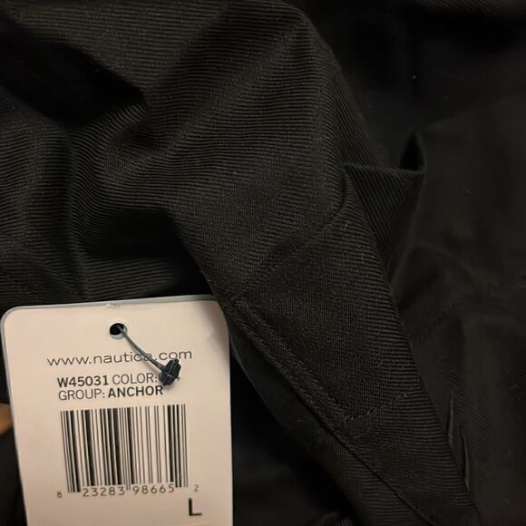 NAUTICA STAIN WRINKLE RESISTANT BUTTON DOWN LONG SLEEVE SHIRT BLACK L NEW NWT - Picture 2 of 5